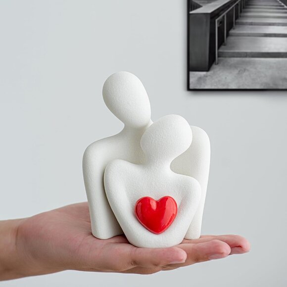 Porcelain Knick Knacks Couples Statue & Sculpture for Bedroom Decor Valentine - Picture 2 of 7